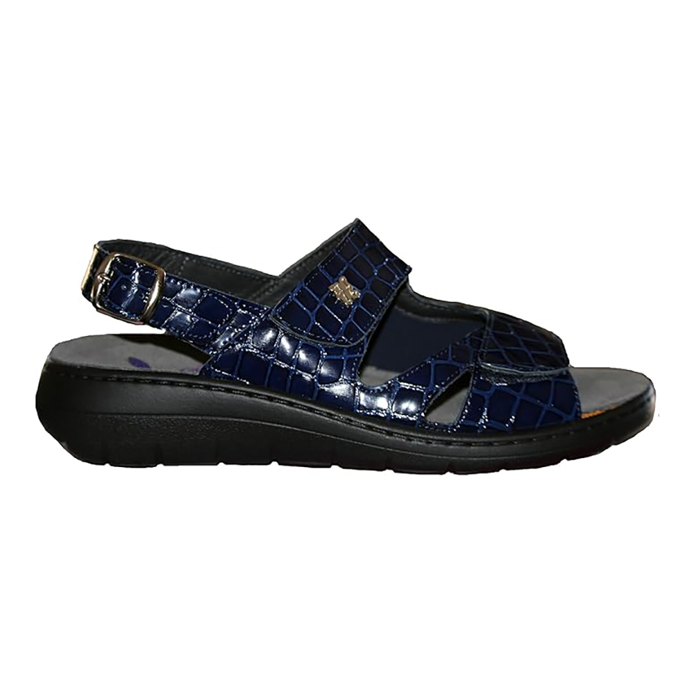 Sandales Helle Comfort Romu En Daim Synthétique Bleu - Taille 37/7, Bout Ouvert - Occasion